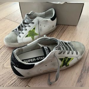 🐍SOLD🐍Golden Goose Snake Superstar with pink soles and printed GG laces 39 9